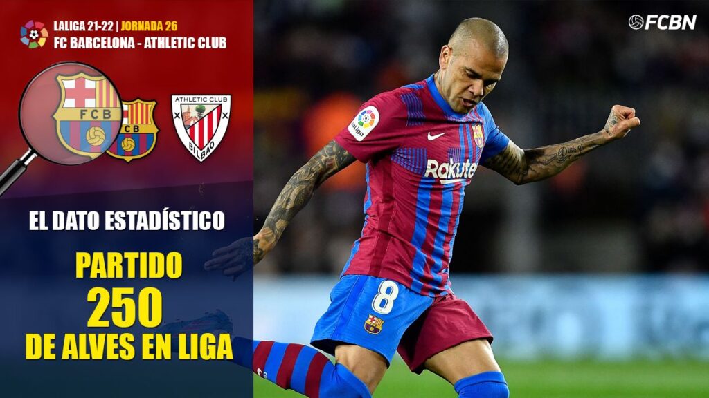 Dani Alves, de celebración: Suma 250 partidos con el Barça en LaLiga