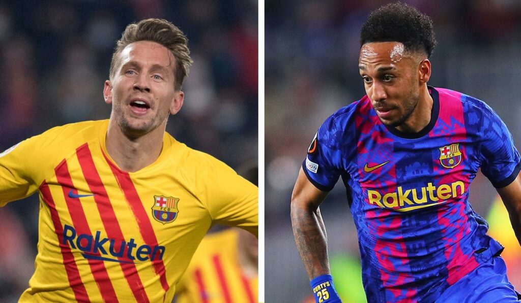 Luuk de Jong y Aubameyang luchan por ser el ‘9’ del Barça ante el Valencia