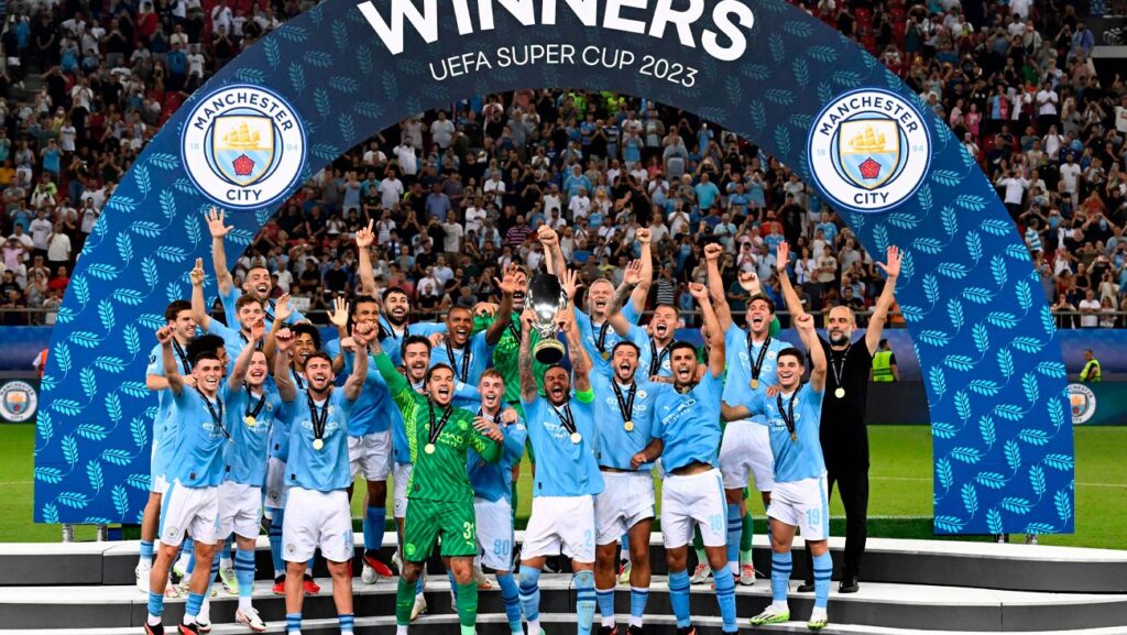 El City de Guardiola termina su temporadón ganando al Sevilla la Supercopa