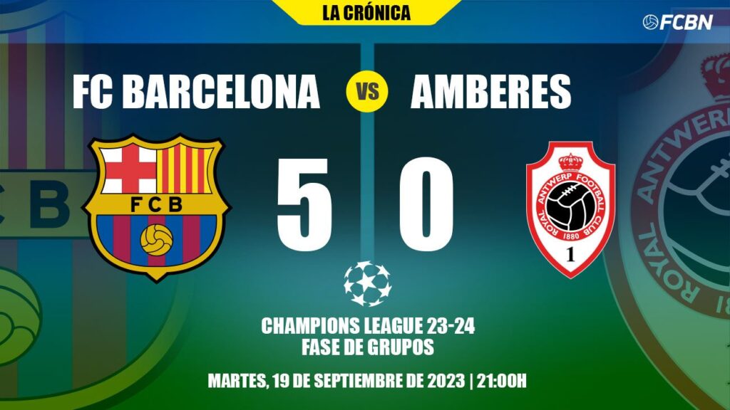 ‘Manita’ y ‘baile’ del Barça al Amberes para debutar a lo grande en Champions (5-0)