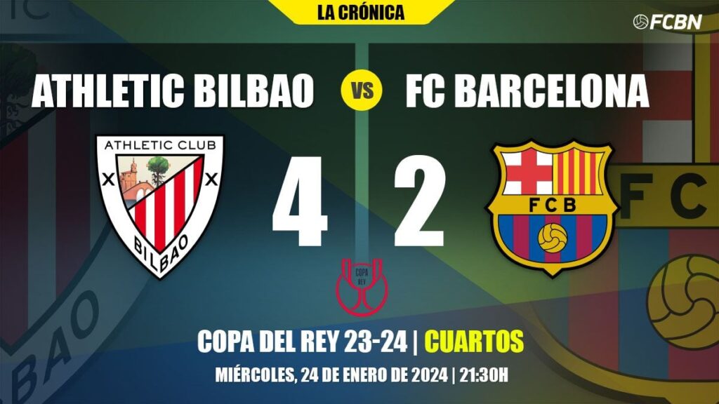 El Barça no puede con un combativo Athletic y se queda fuera de la Copa del Rey (4-2)