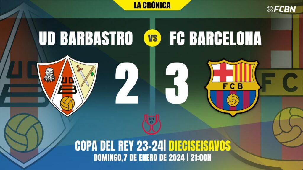 El Barça, a octavos de Copa con sufrimiento ante el Barbastro (2-3)