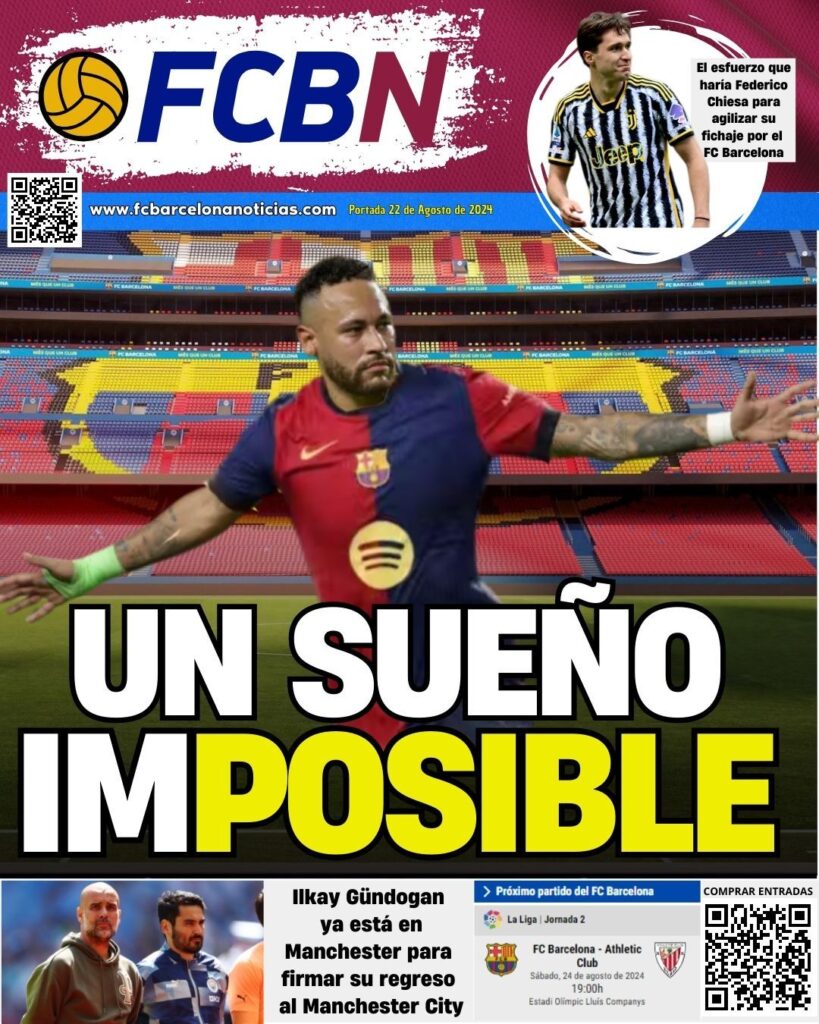 Portada FCBN 22/08/2024: NEYMAR – UN SUEÑO (IM)POSIBLE