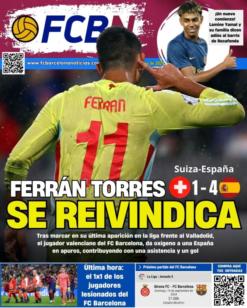 Portada de FCBN 09/09/2024: FERRAN TORRES SE REIVINDICA