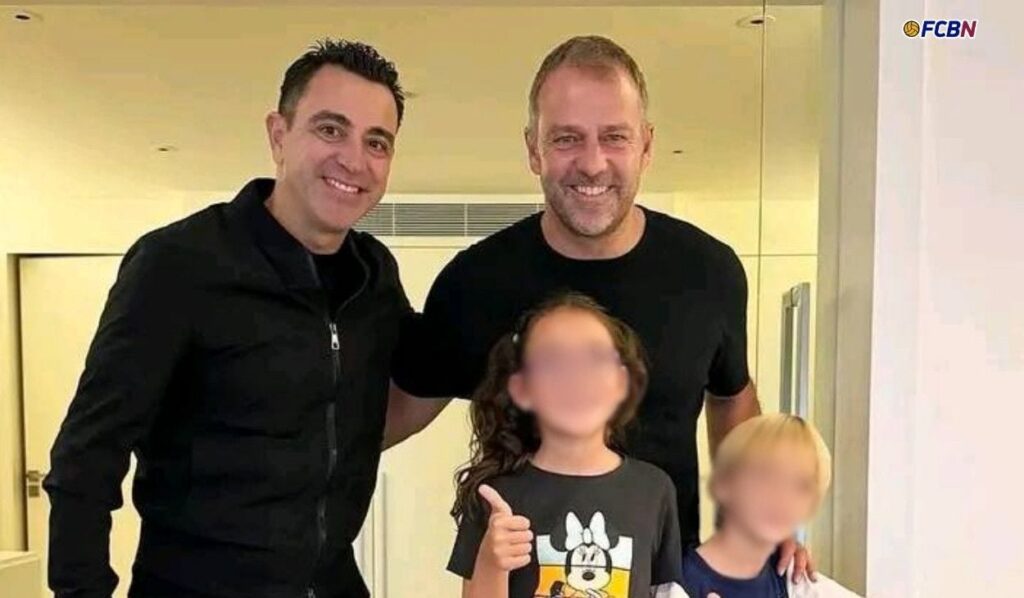 ¡Una foto muy culé! El viral encuentro que tuvieron Xavi Hernández y Hansi Flick