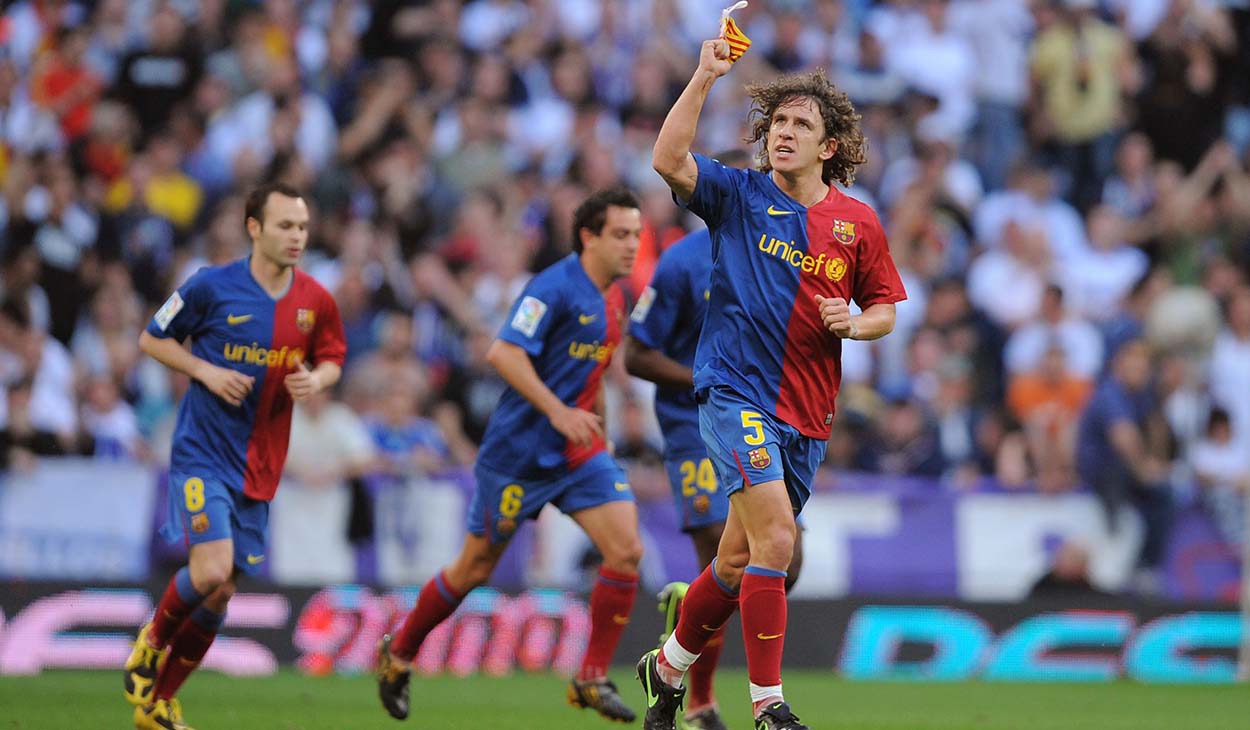 Carles Puyol festejando un gol ante el Real Madrid en 2009 Carles Puyol festejando un gol ante el Real Madrid en 2009