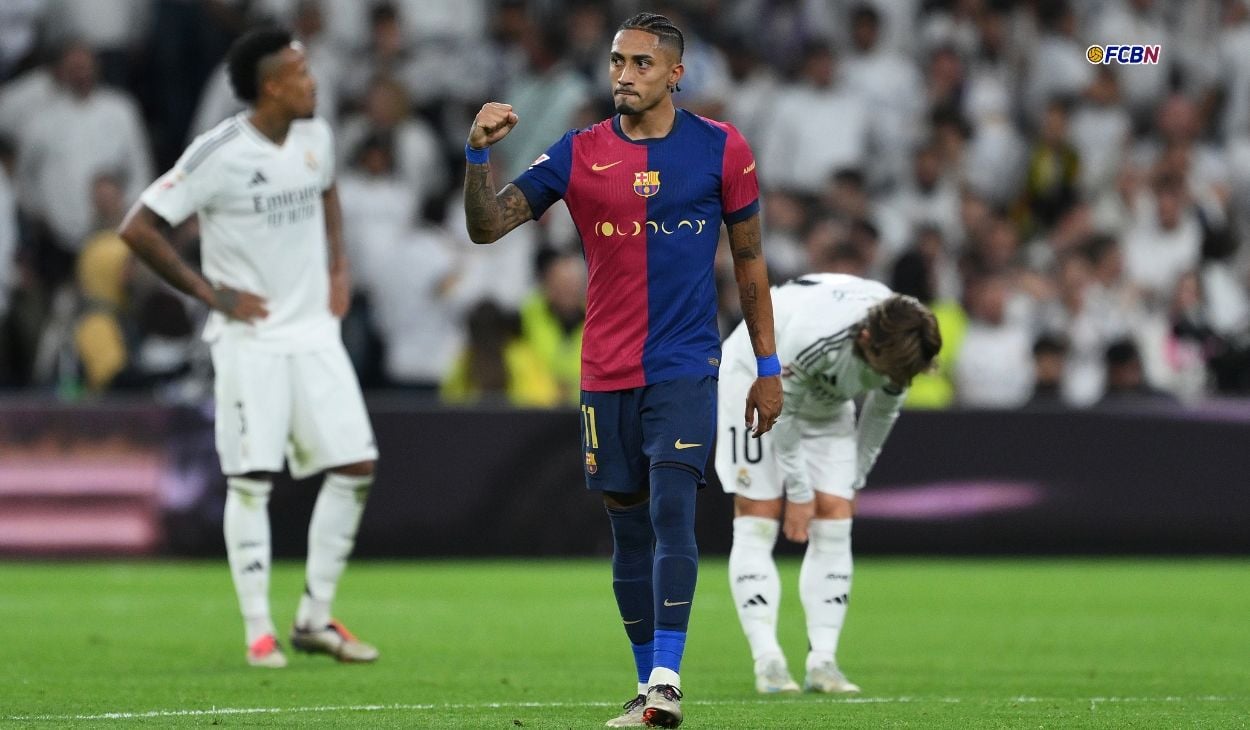 Raphinha, durante el Madrid-Barça (0-4) Raphinha, durante el Madrid-Barça (0-4)
