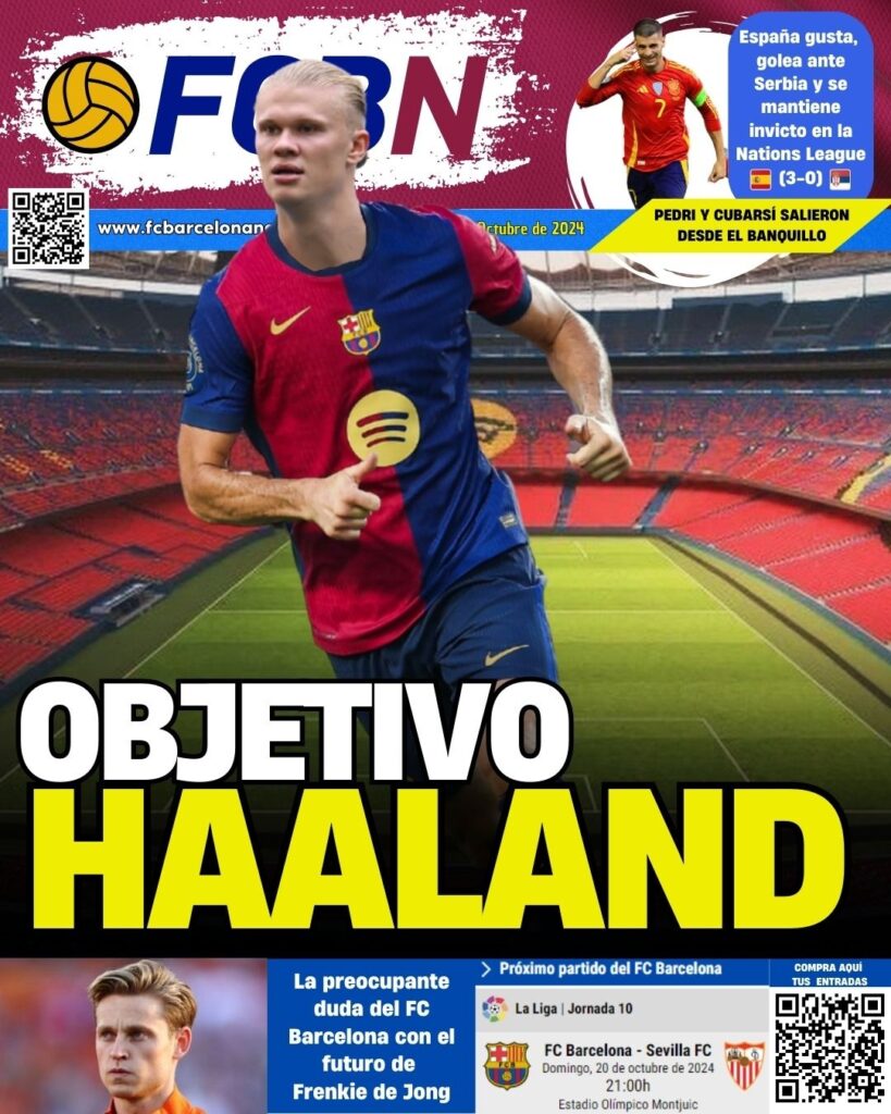 Portada de FCBN 16/10/2024: OBJETIVO HAALAND