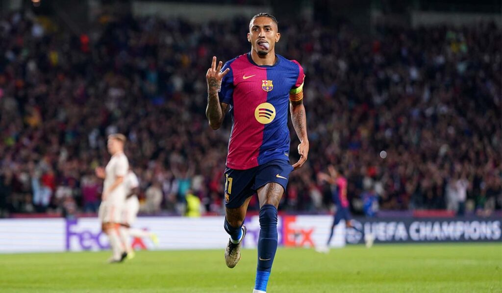 ¡Jornada redonda! Los históricos registros de Raphinha durante el Barça-Bayern