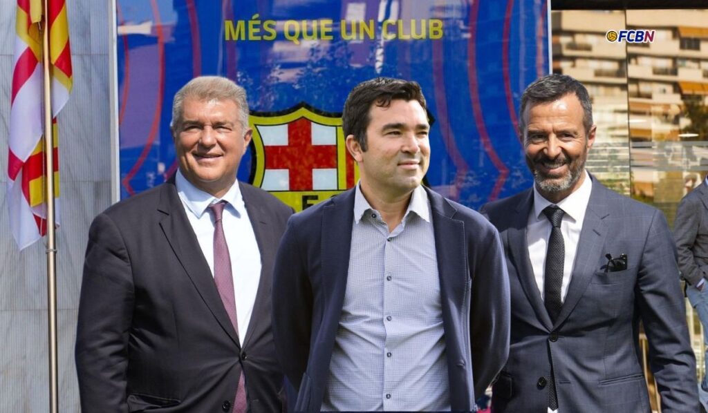 ¡Reunión entre Jorge Mendes, Joan Laporta y Deco!