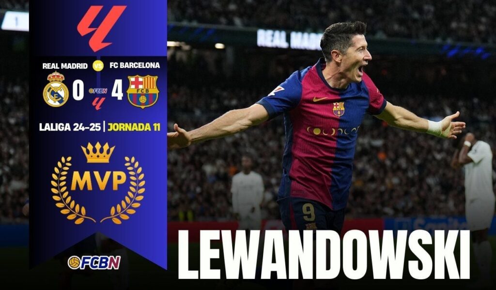 ¡Lewandowski, eterno ‘MVP’! Robert marcó sus primeros 2 goles en un Clásico de Liga