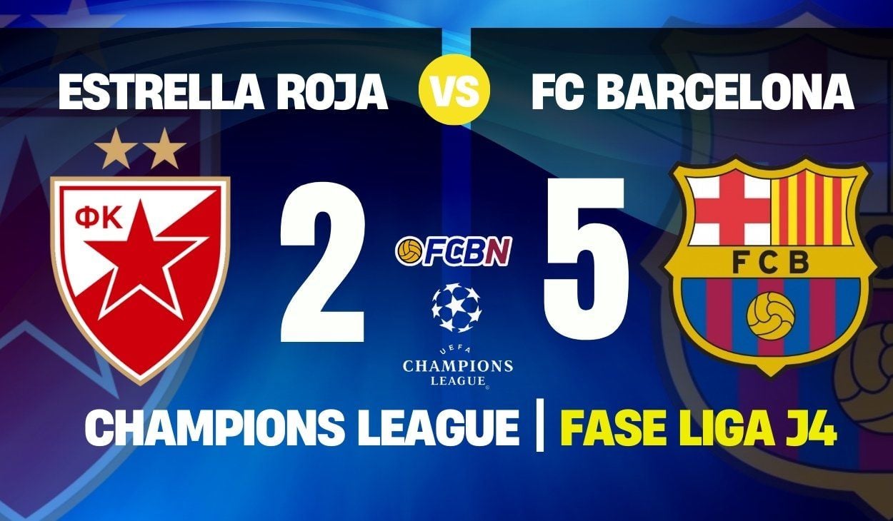 Estrella Roja 2-5 FC Barcelona: 'Paliza' brutal para entrar en el 'TOP 8' de la Champions
