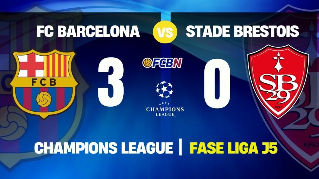 El Barcelona vuelve a sonreír y vence al Brest (3-0) para ponerse segundo en la Champions
