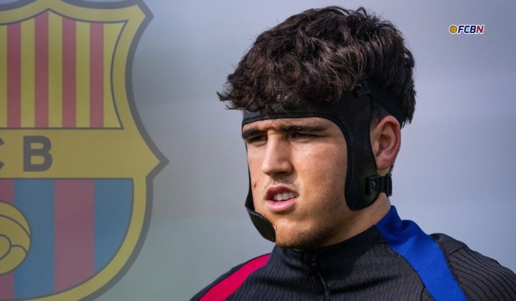 Cubarsí se entrena con una máscara protectora pero… ¿jugará contra la Real Sociedad?
