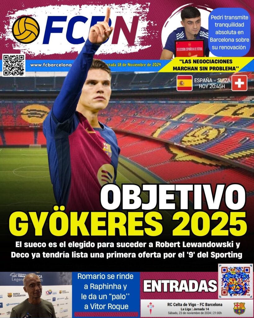 Portada de FCBN 18/11/2024: OBJETIVO GYÖKERES 2025