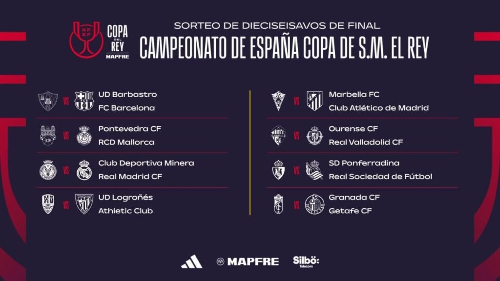 Copa del Rey 24/25: Partidos y fechas de los dieciseisavos de final