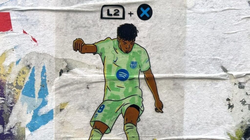 STICKER VIRAL: Inmortalizada la brutal ‘trivela’ de Lamine Yamal en Mallorca