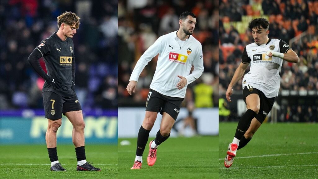 Rafa Mir, Sergi Canós y Diego López, tres futbolistas del Valencia con pasado culé