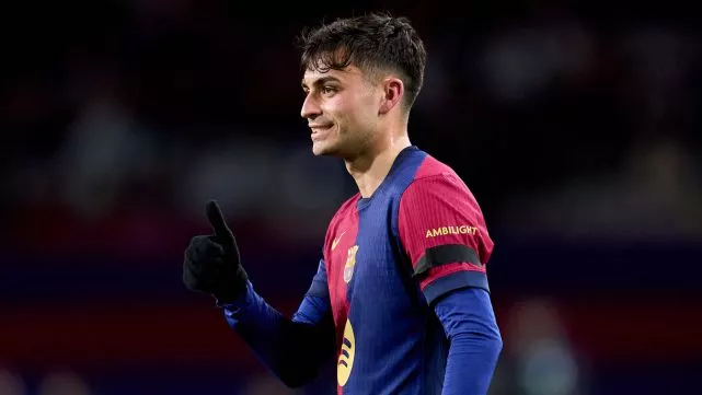 Pedri González en el duelo entre el FC Barcelona y el SL Benfica en la UEFA Champions League 2024-25