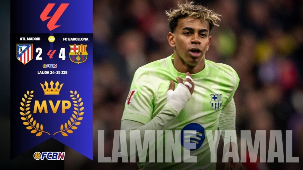 Lamine Yamal: MVP ante el Atlético con su 6° gol en LaLiga 2024-25