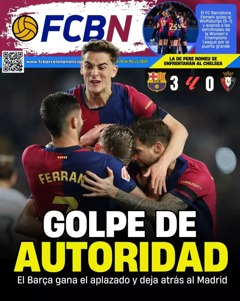Portada FCBN 28/03/2025: GOLPE DE AUTORIDAD
