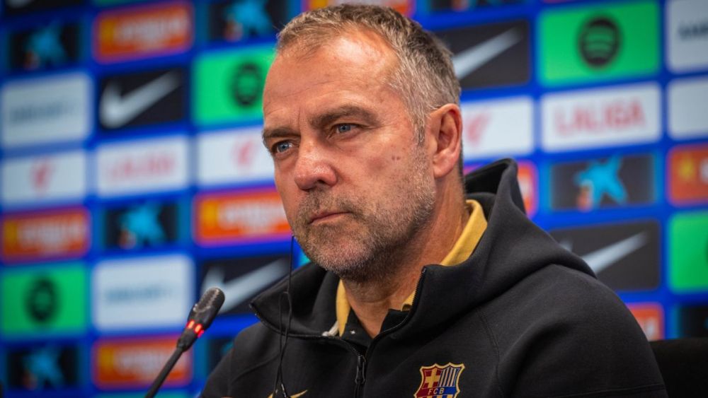 Hansi Flick en la rueda de prensa previa al duelo entre el FC Barcelona y el Celta de Vigo en LaLiga EA Sports