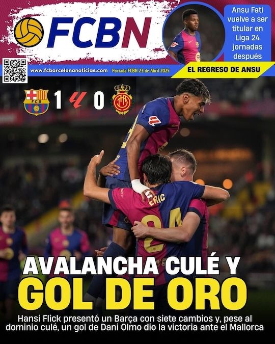 portada fcbn 23 abril 2025 fc barcelona 1 0 mallorca liga copia