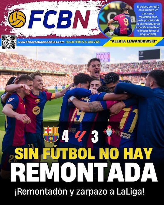 portada fcbn 20 abril 2025 barcelona 4 3 celta remontada