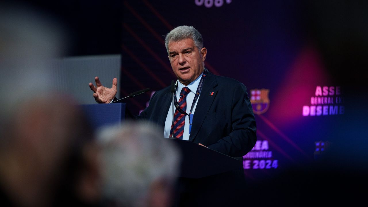 Joan Laporta en una rueda de prensa del FC Barcelona Joan Laporta en una rueda de prensa del FC Barcelona