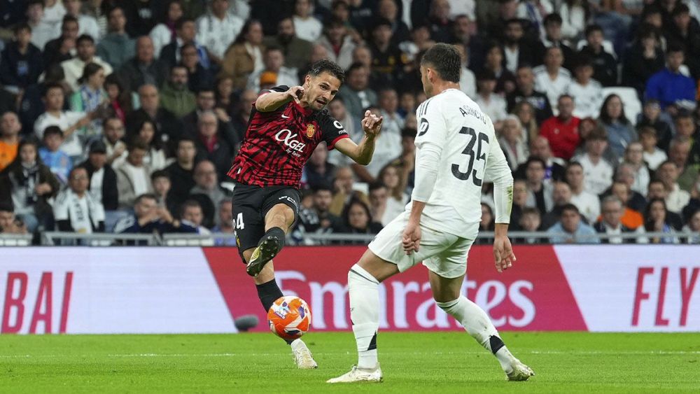 Martin Valjent, en la acción del 0-1 favorable al Mallorca