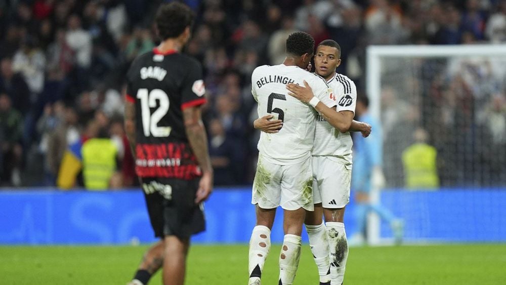 Kylian Mbappé festeja un gol ante el Mallorca junto a Jude Bellingham Kylian Mbappé festeja un gol ante el Mallorca junto a Jude Bellingham