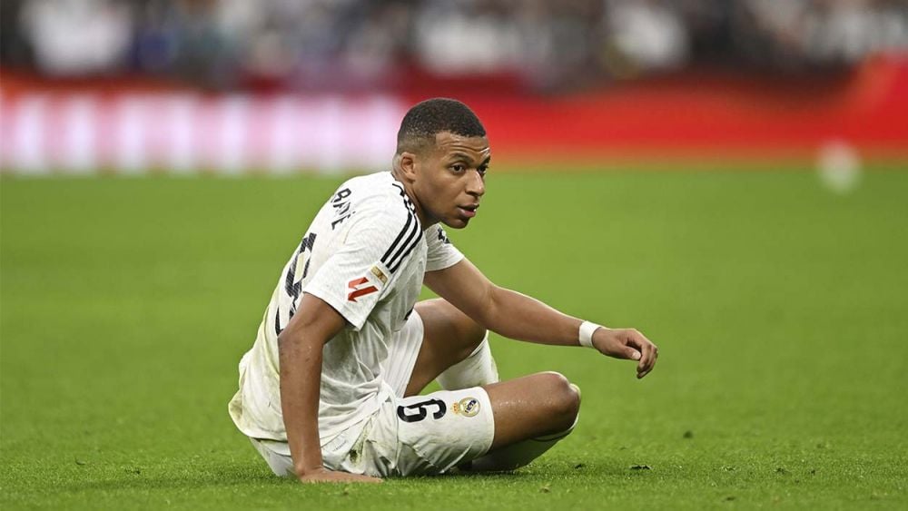 Kylian Mbappé en un partido con el Real Madrid