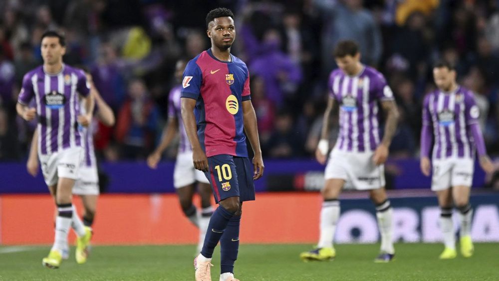 Ansu Fati, durante el Valladolid-Barça