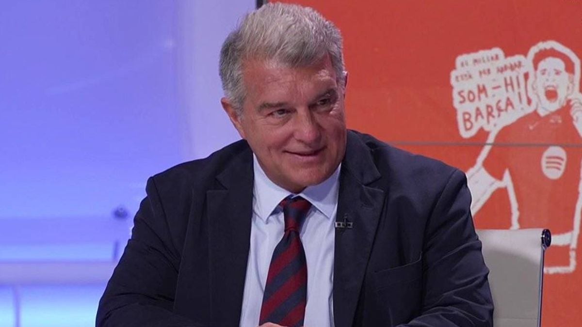 Joan Laporta, presidente del FC Barcelona, en una entrevista en TV3