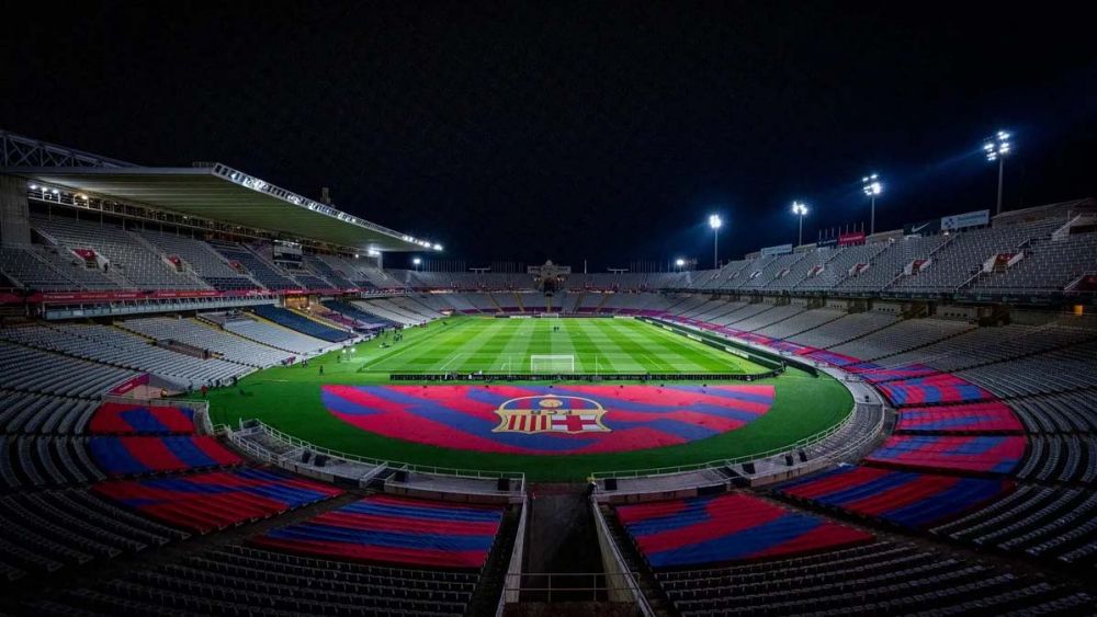 El Estadi Olímpic Lluís Companys, antes de un partido del Barça