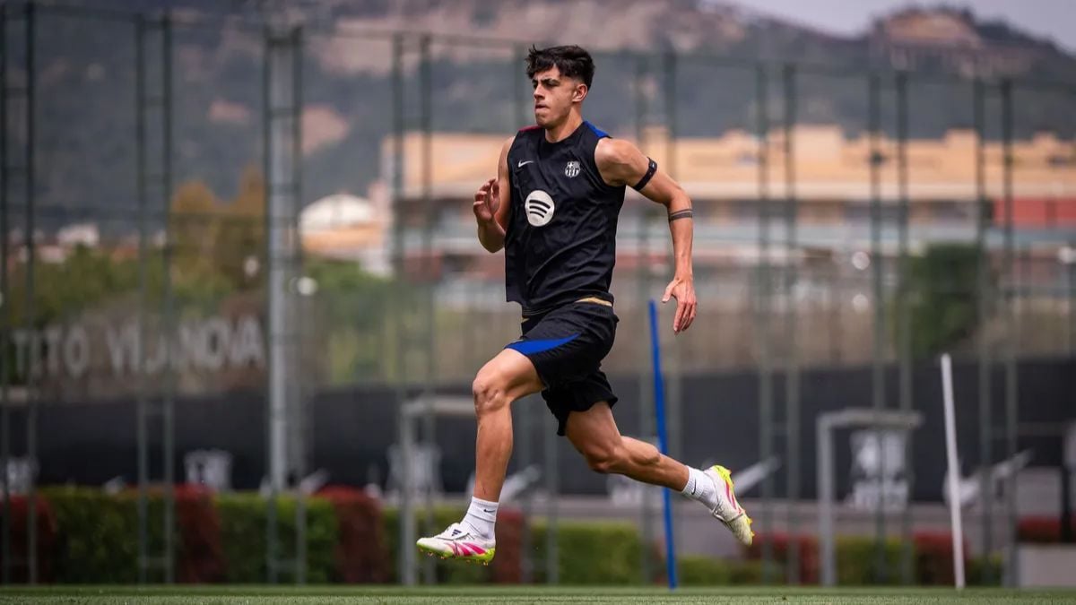 Marc Bernal en un entrenamiento de recuperación de su lesión con el FC Barcelona