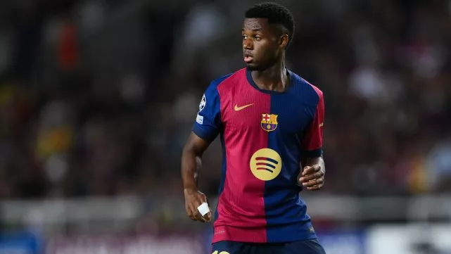 Ansu Fati en el duelo entre el FC Barcelona y el BSC Young Boys en la UEFA Champions League 2024-25 Ansu Fati en el duelo entre el FC Barcelona y el BSC Young Boys en la UEFA Champions League 2024-25