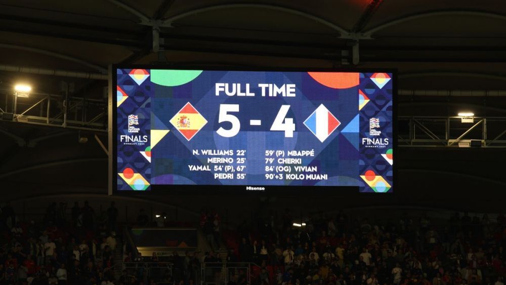 Marcador del partido entre España y Francia en la UEFA Nations League 2025