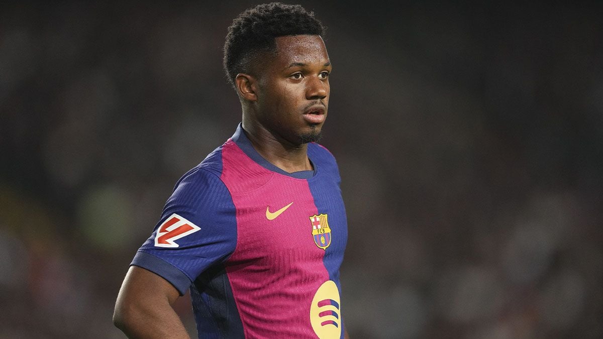 Ansu Fati, durante un partido de Liga con el Barça