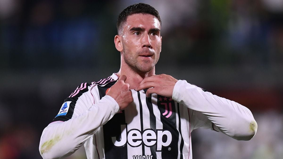 Dusan Vlahovic en el duelo entre la Juventus y el Venezia en la Serie A 2024-25