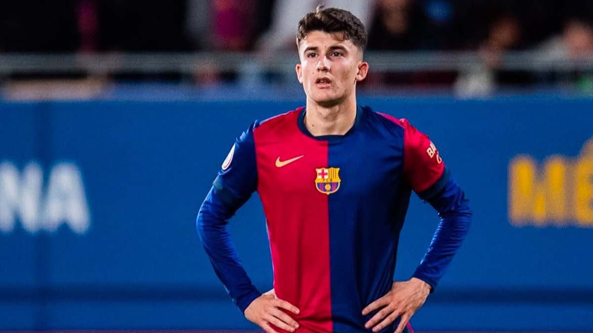 Unai Hernández, en un partido con el Barça Atlètic