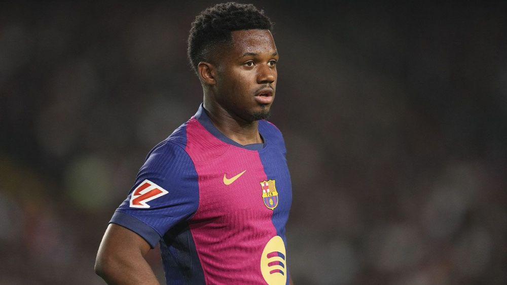 Ansu Fati, durante un partido de Liga con el Barça