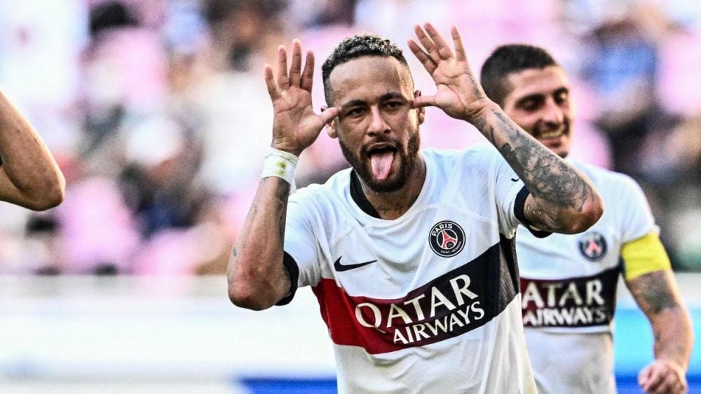 Neymar Jr durante un amistoso con el PSG