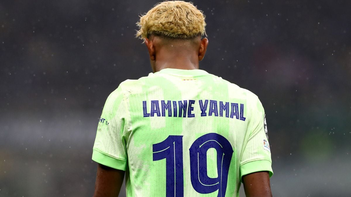 Lamine Yamal en el duelo entre el Inter de Milán y el FC Barcelona en la UEFA Champions League
