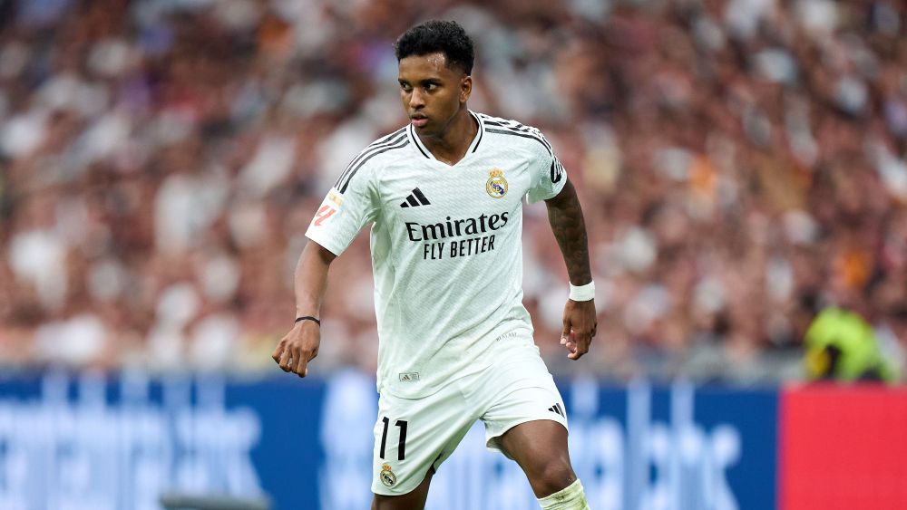 Rodrygo jugando un partido con el Real Madrid 