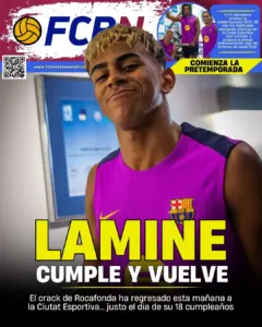 Portada FCBN 13/07/2025: LAMINE CUMPLE Y VUELVE