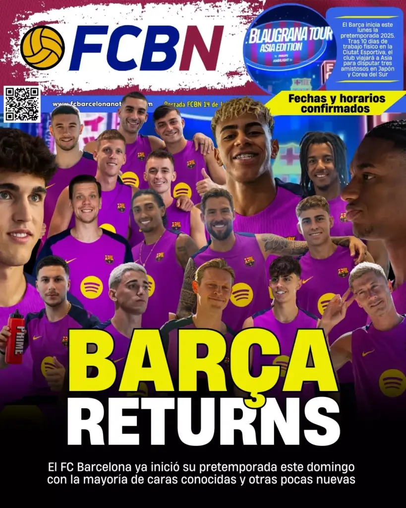 Portada FCBN 14/07/2025: BARÇA RETURNS