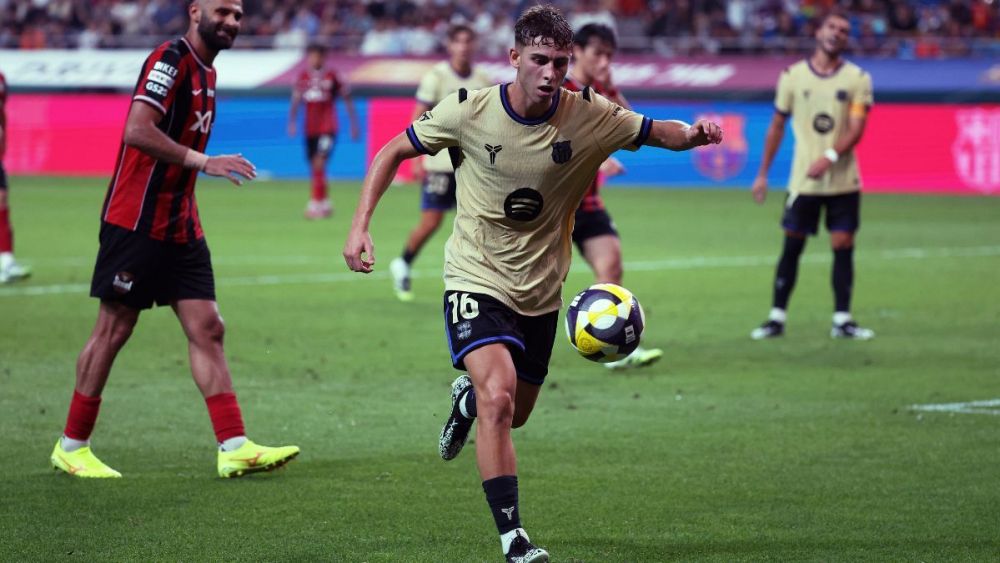 Fermín López en el duelo entre el FC Barcelona y FC Seoul en la pretemporada por Asia 2025/26