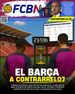 Portada FCBN 15/08/2025:  EL BARÇA A CONTRARRELOJ