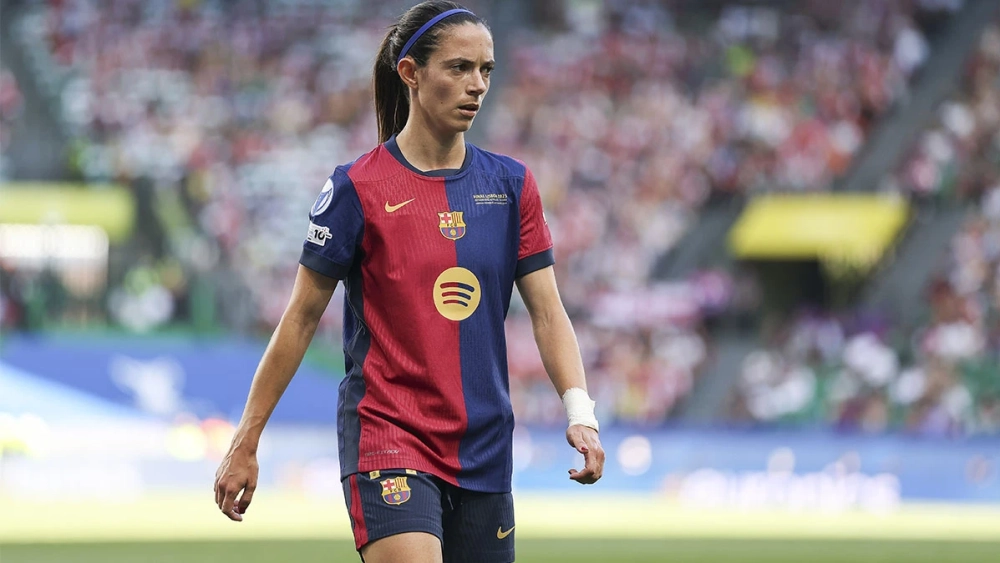 Aitana Bonmatí, en un partido de Champions con el Barça